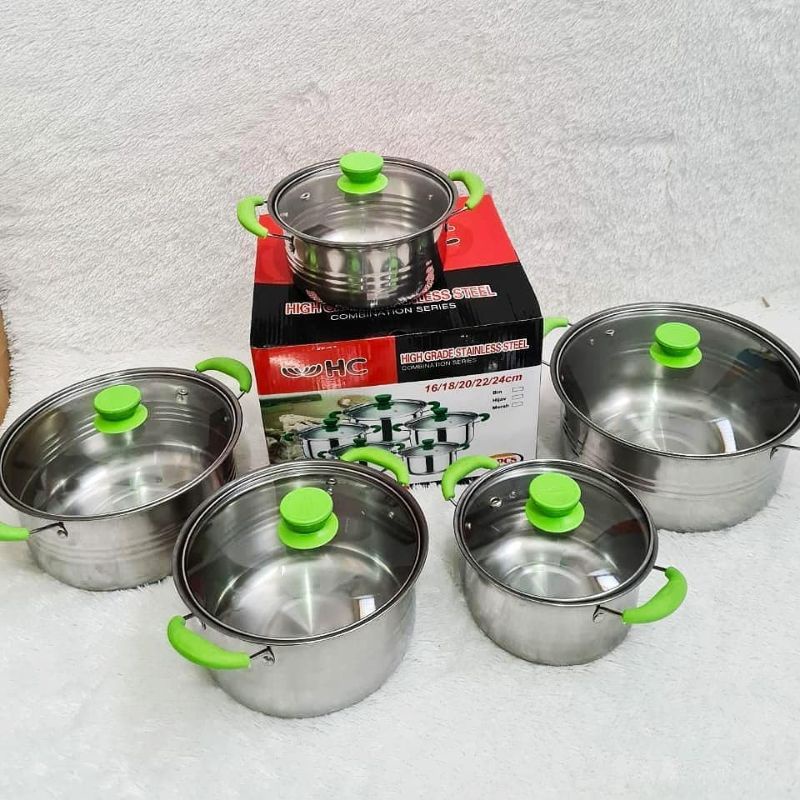 panci set tutup kaca HC