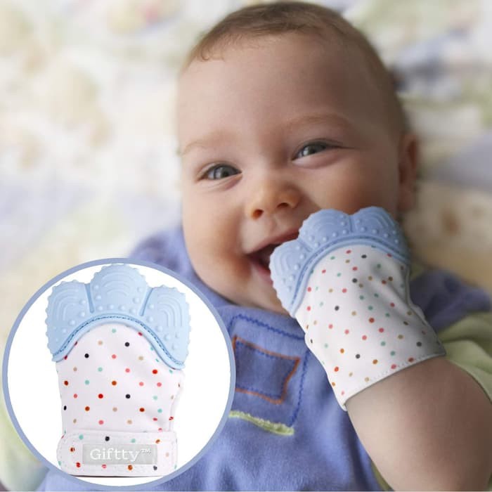 Baby Mitten Teether / Sarung Tangan Gigitan Bayi - Sarung Tangan Dengan Gigitan - Mainan Gigit Bayi