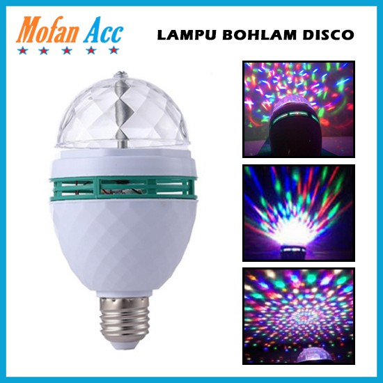 Lampu Disco Putar Full Colour Rotating Party Lamp Led Pesta Disko Warna Warni Fitting Bohlam Dugem Shopee Indonesia
