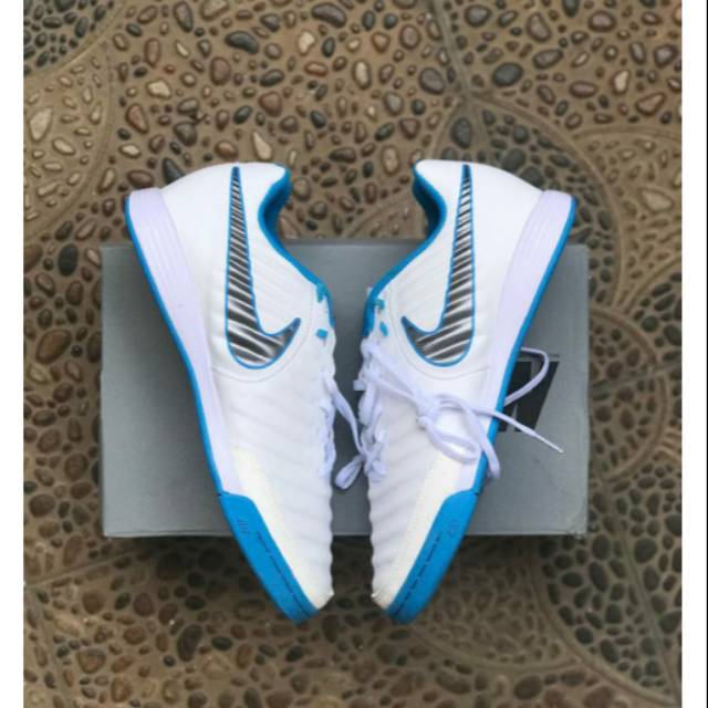 Sepatu Futsal Nike Tiempo X Finale II White Blue IC Sepatu Futsal Nike Tiempo X Finale II White Blue IC