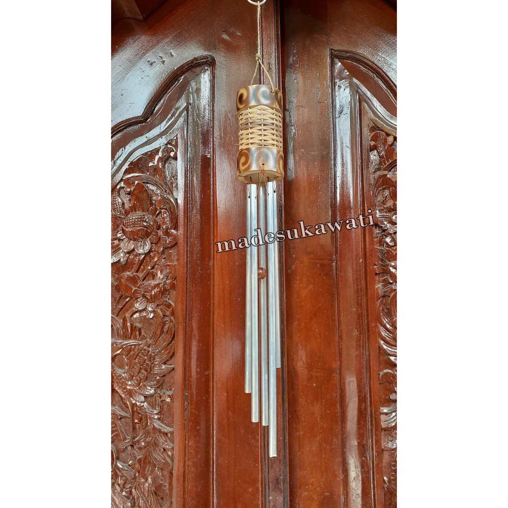 Lonceng bel krincingan wind chime bambu aluminium kerajinan tradisional