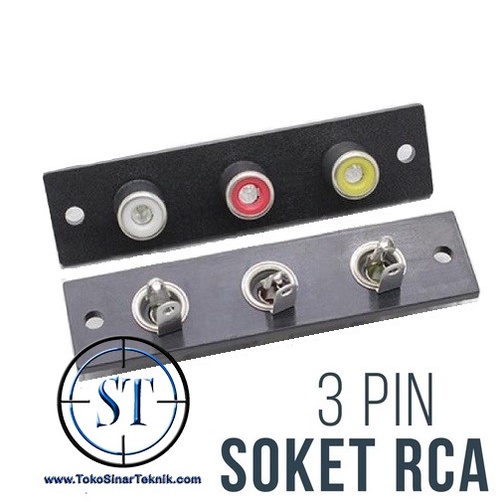 Socket RCA 3 Pin Soket Input Rca 3 Lubang Female Warna Sambungan Jack RCA PCB Audio Video Sambungan Kabel BA-73