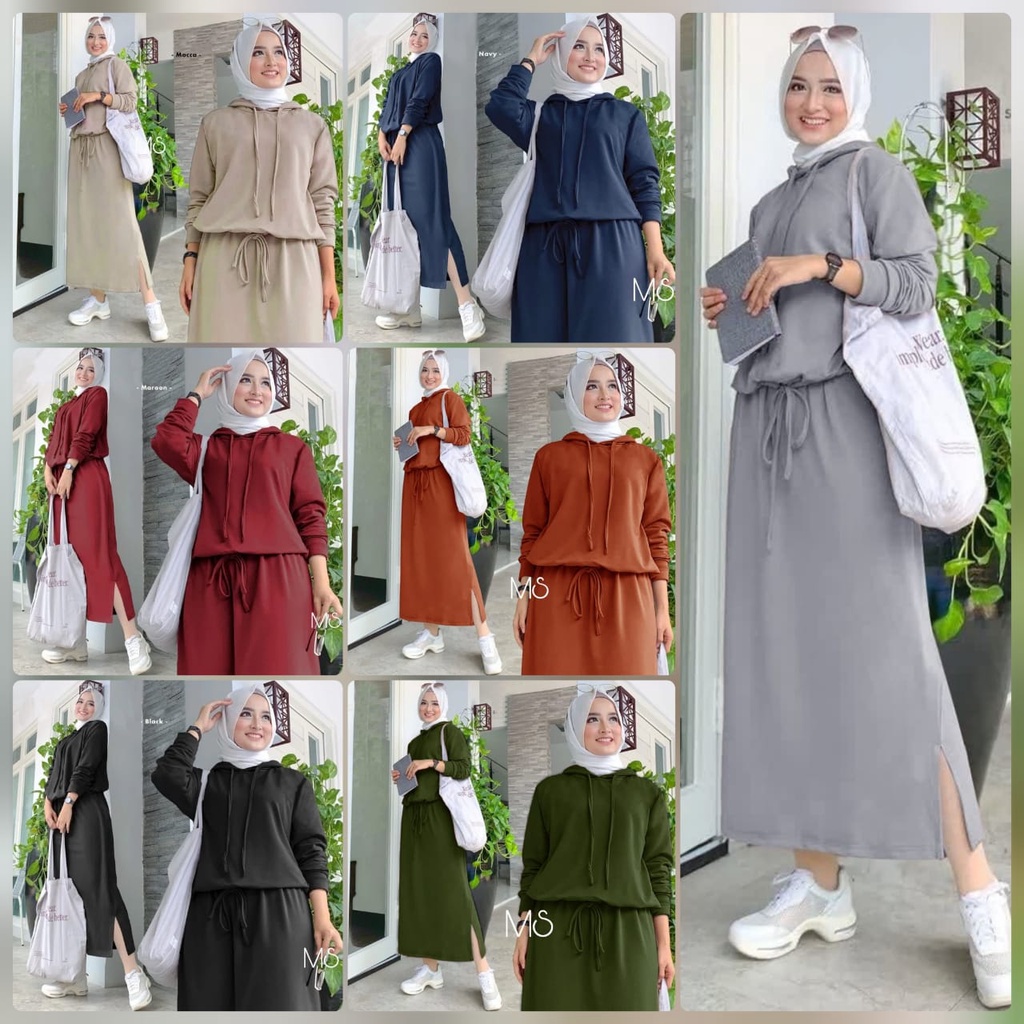 2 UKURAN L DAN XL SET ALEXA PAKAIAN FASHION WANITA SETELAN ROK BABYTERRY MS ADA VIDEO REAL PICT