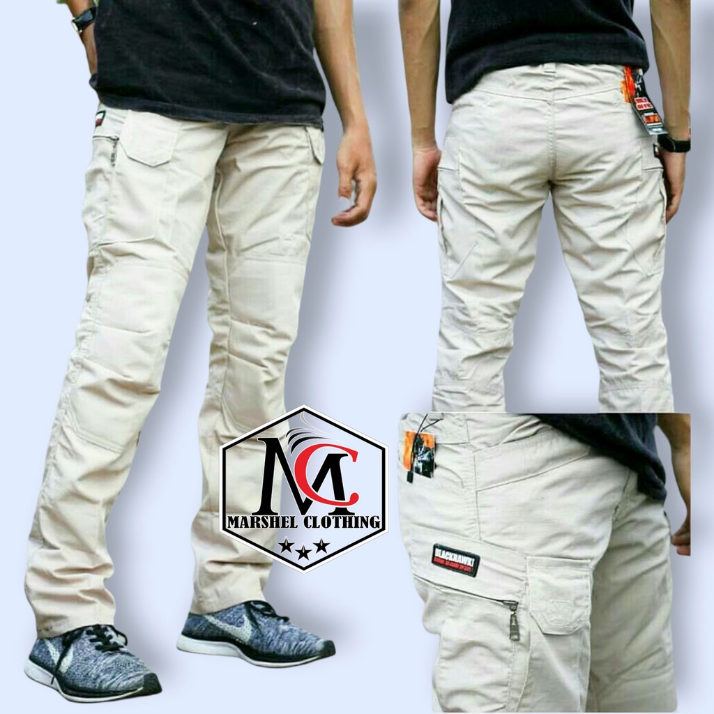 RCL - CELANA TACTICAL BLACKHAWK HITAM NAVY CREAM MOCCA HIJAU ABU PANJANG - CELANA OUTDOOR CARGO PRIA