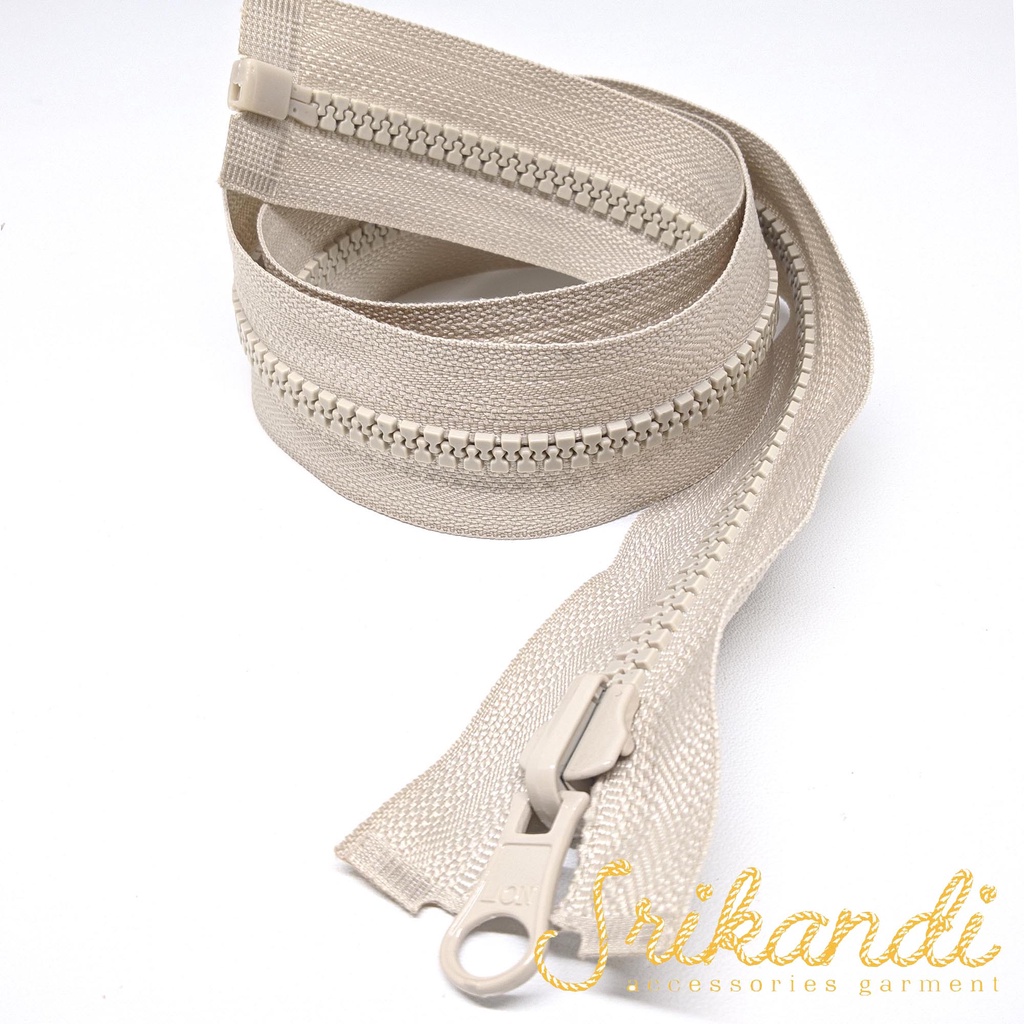 Resleting Jaket Vislon No 5 Merek Lion | Resleting Jaket Bulak Balik - CREAM KODE 572