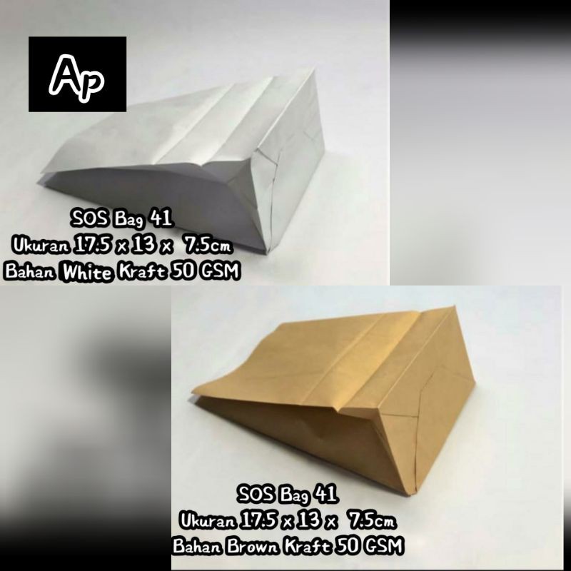 

Size S+ ~ PAPER BAG SOS KODE 41 - ANEKA KEMASAN [ 1 pack = 50 pcs ]