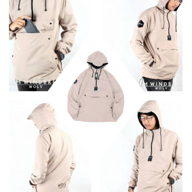 Jaket parasut cougle wolv cream