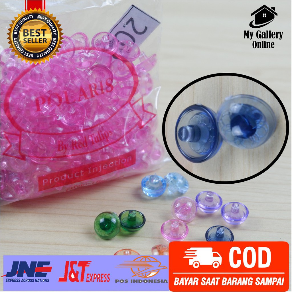 Kancing Jamur Mutiara Warna Bening - Kancing Baju jamur diy Gratis Ongkir