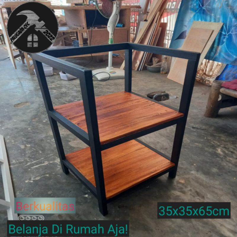 Meja Rak Kayu Dispenser Galon Air 2 Susun Serbaguna / Meja Rak Dispenser
