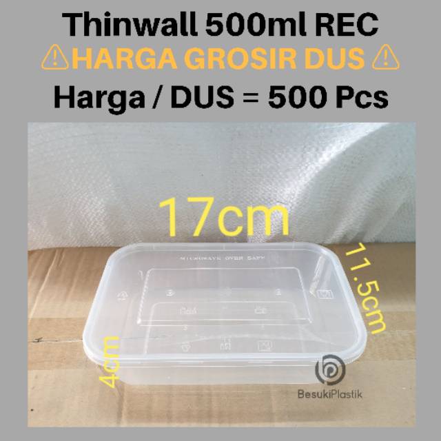 Thinwall 500ml REC HARGA DUS box thinwall microwave box 500ml persegi Thinwall 500ml
