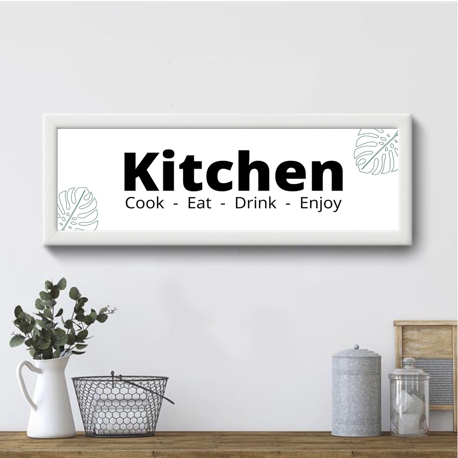 Hiasan Dinding Dekorasi Dapur - Kitchen Room Sign - Papan Tanda Tulisan Kitchen Walldecor Monstera -