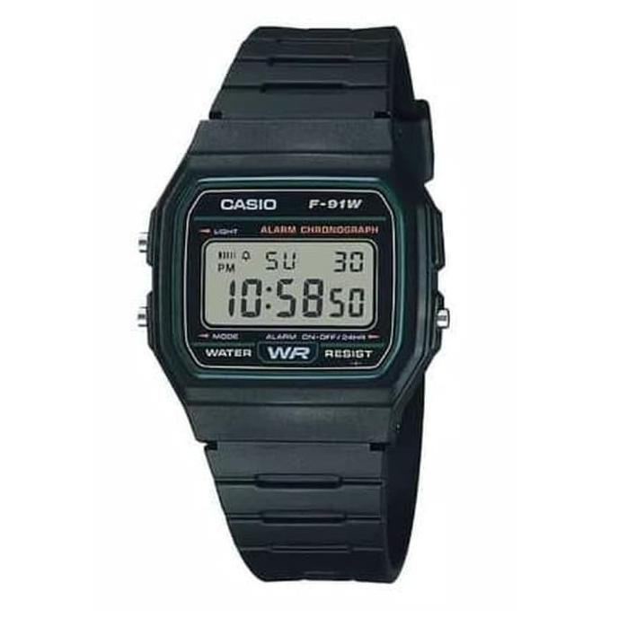 Casio Original Unisex F-91W-3DG Rubber Strap Termurah