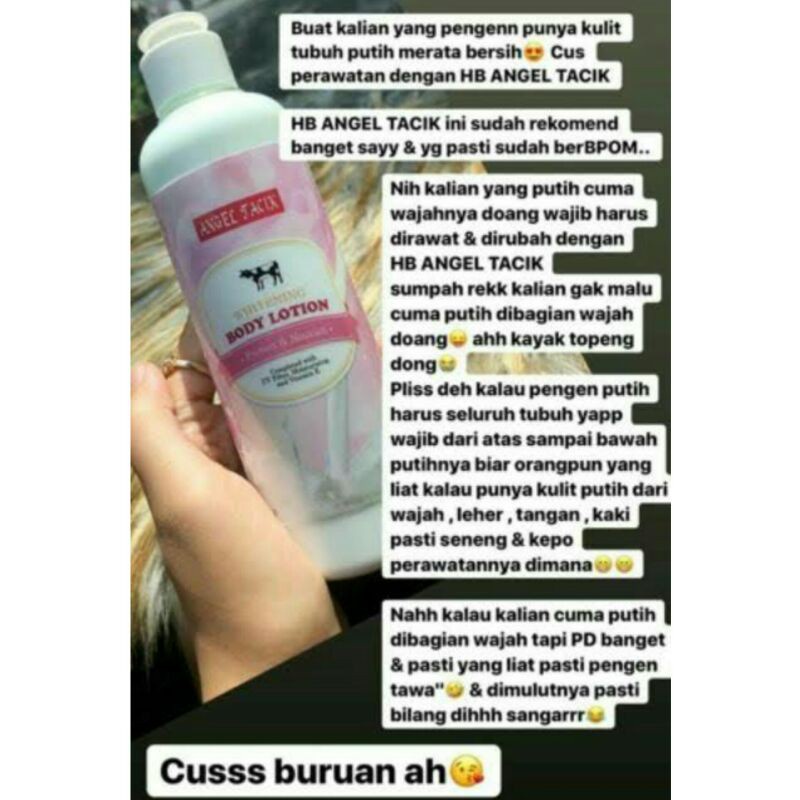 [BPOM] Lotion Handbody Whitening Angel Tacik Original