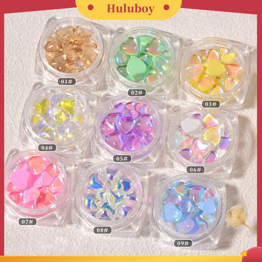 Huluboy Huluboy♡ 20pcs / Kantong Ornamen Pita Kristal Berlian Imitasi Glitter Efek Visual 3D Untuk Wanita