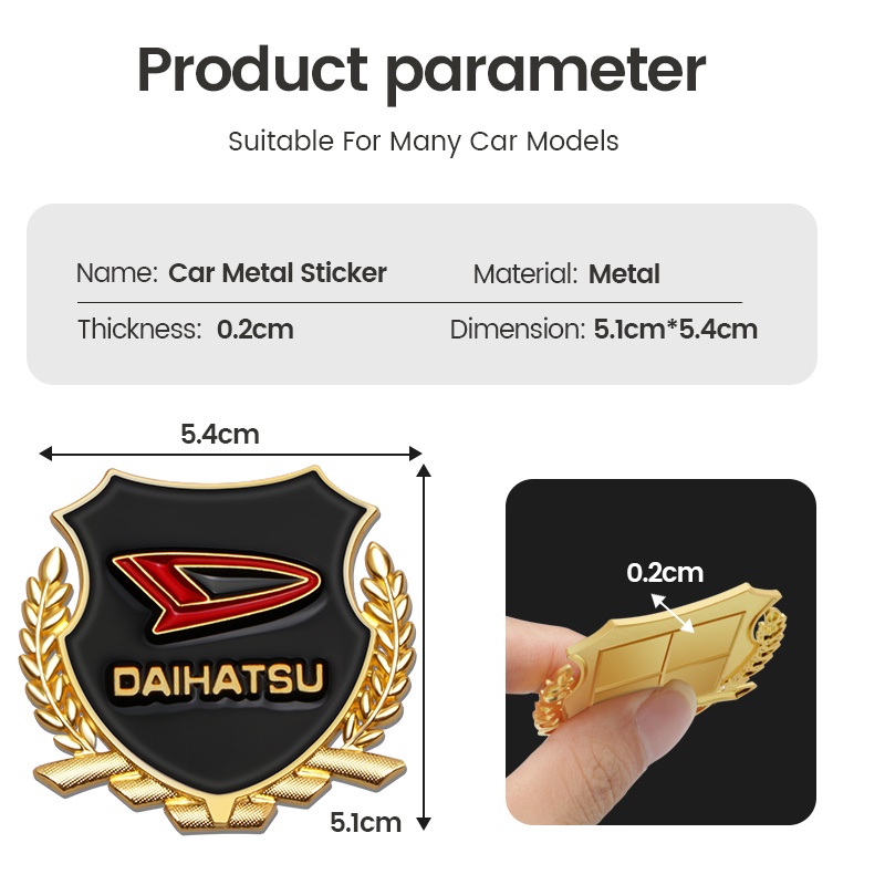 2 Pcs Sticker Dekorasi Fender Belakang Mobil Daihatsu Taruna XENIA Ayla Ceria Terios Tarusu Rocky