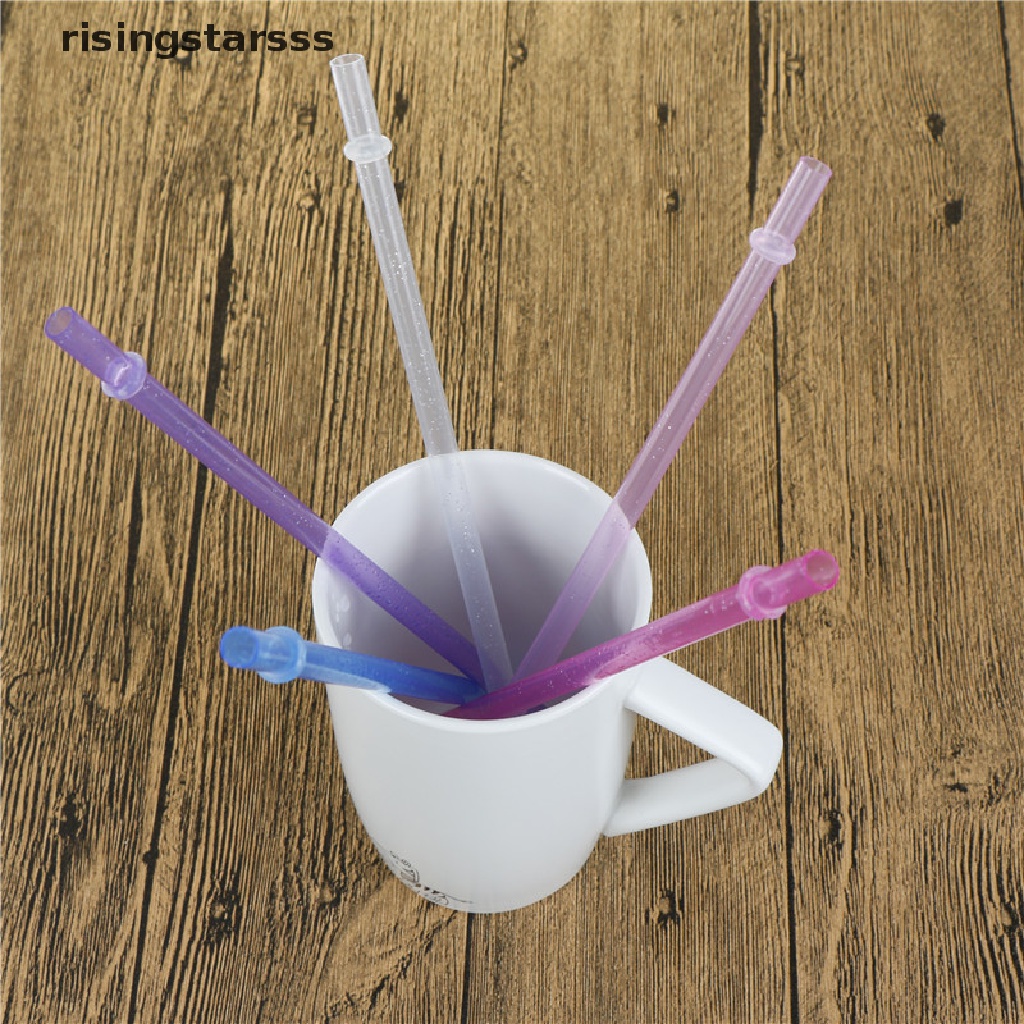 Rsid Span-new 25Pcs Reusable Colorful Hard Plastic Stripe Minum Sedotan Bersih Pesta Pernikahan