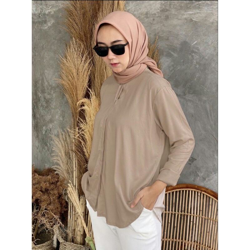KEMEJA WANITA OVER SIZE FIT TO XXL RAYON TWILL-Coksu