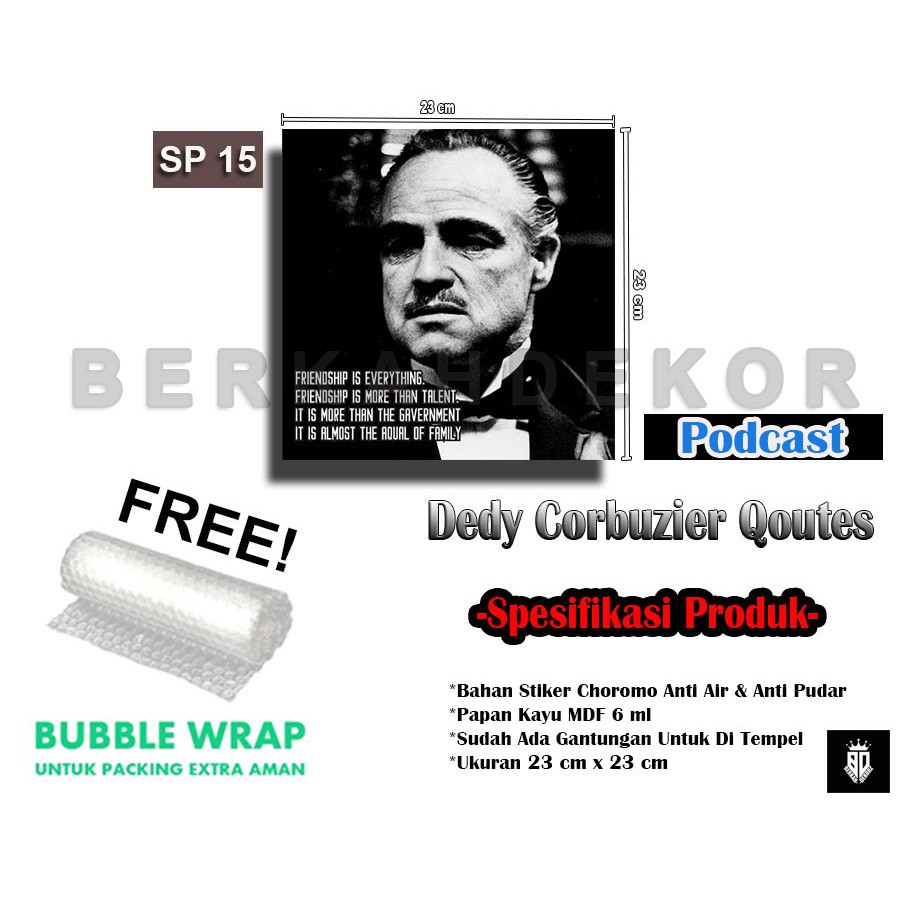 PODCAST SMART PEOPLE 15 Qoutes Deddy Corbuzier / Hiasan Dinding / Dekorasi Dinding / Pajangan Rumah