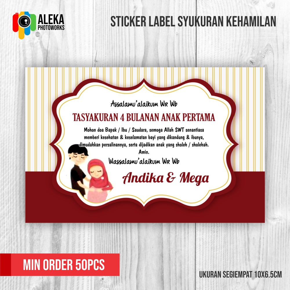 Sticker Label Syukuran Kehamlan 4 Bulanan