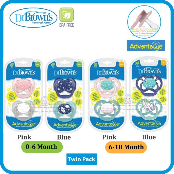 Dr Brown’s Advantage Pacifier 0-6M / 6-18M / Kompeng /Empeng-3