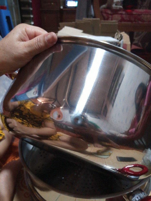 Khusus Gojek Panci Steamer Supra / Panci Serba Guna Sarangan Supra Stainless Tebal Susun 3 (32cm)