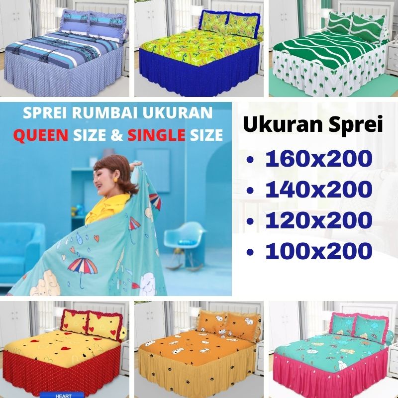 California Sprei 160x200 Rumbai Single 120x200 & Queen 140x200 100x200