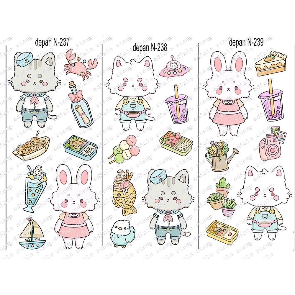 

Edible Stamp Stiker Makanan Edible Stiker Edible Image Edible Print Sticker Makanan N237-N239
