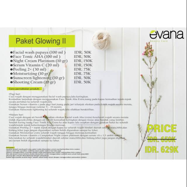 Paket glowing 2 Evana Beauty Care