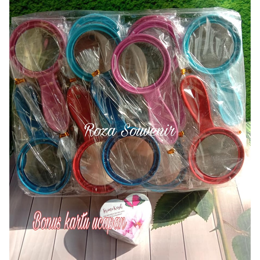 Souvenir Pernikahan Kaca Bulat dan Sisir Dikemas Pelastik 100 pcs