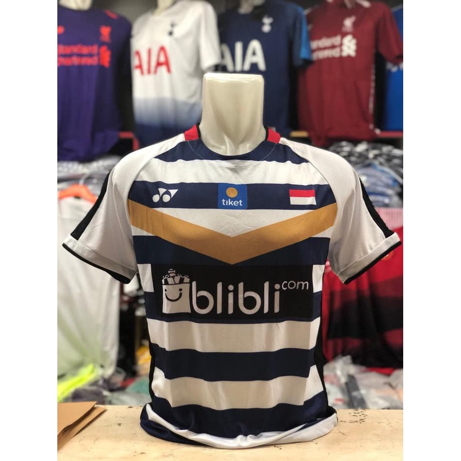 Pakaian Olahraga Baju Bola Volly Baju BADMINTON / BULUTANGKIS YONEX Y.139 (White Navy BliBli)