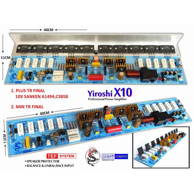 KIT POWER AMPLIFIER YIROSHI X10 TEF 1250W TR SANKEN ORIGINAL