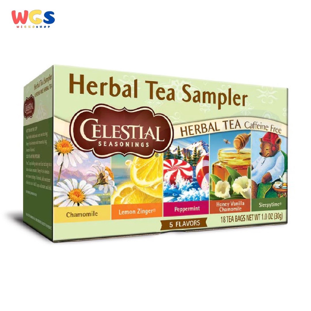 Celestial Seasonings Herbal Tea Sampler 5 Flavor Tea 18s x 1.72g