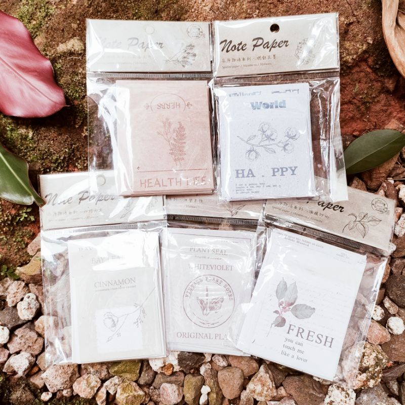 

Vintage Deco Paper | Plant Material Paper Card | Kraft Cards | Memo Pads for Aesthetic Journaling