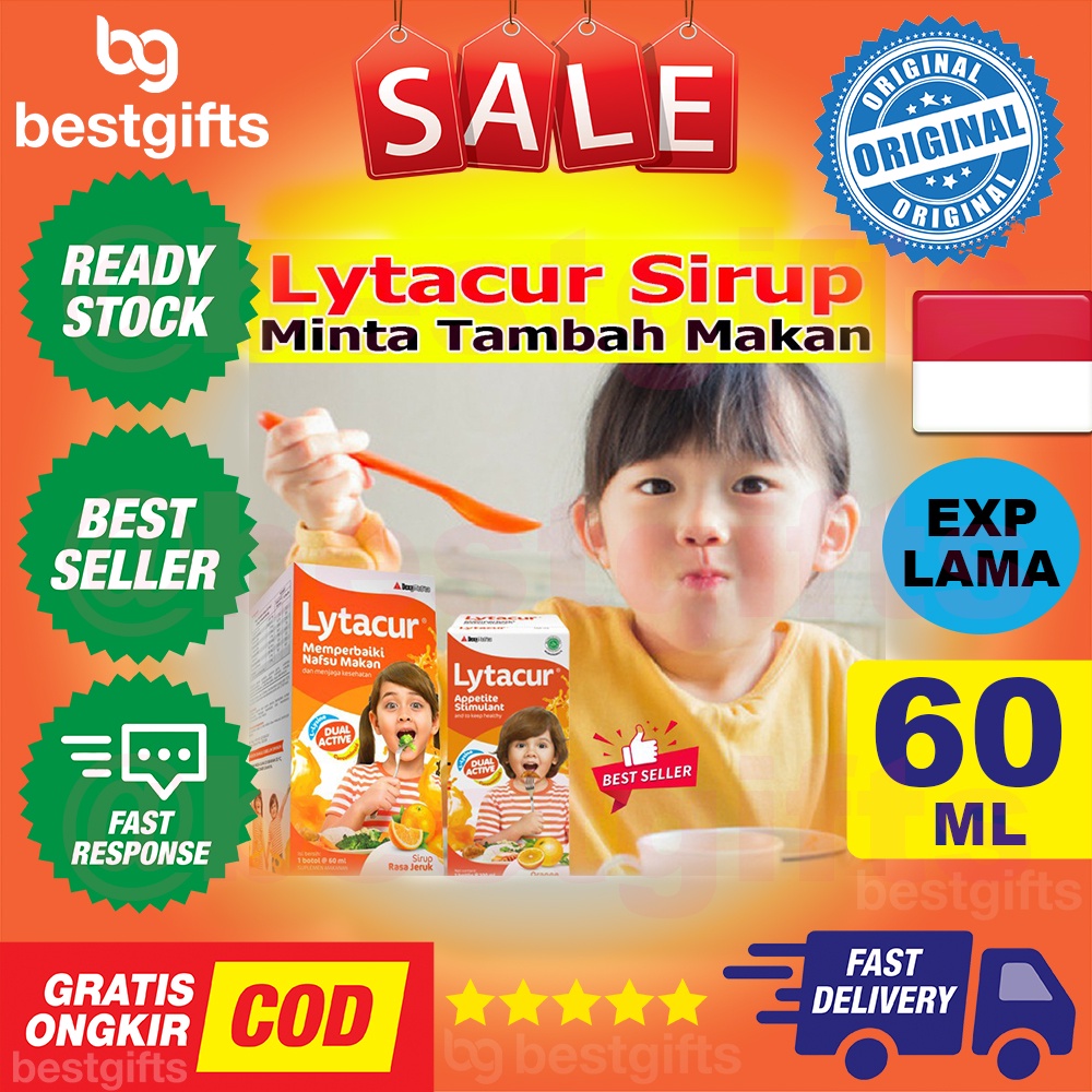 LYTACUR SYRUP DUAL ACTIVE ORANGE SIRUP JERUK MULTIVITAMIN MENINGKATKAN NAFSU MAKAN PERTUMBUHAN ANAK 60 ML