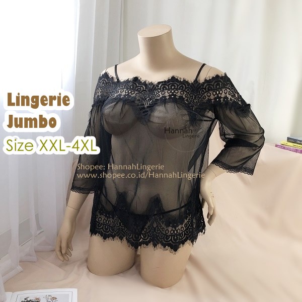 XXL 3XL 4XL Hannah Lingerie - Big Size Transparan Bigsize Seserahan Pengantin Baju Malam Pertama 931