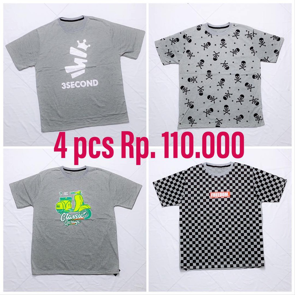 [✅COD] 4 PCS BAJU KAOS PRIA MURAH BAHAN BAGUS DAN TEBAL KAOS OBLONG PRIA DEWASA