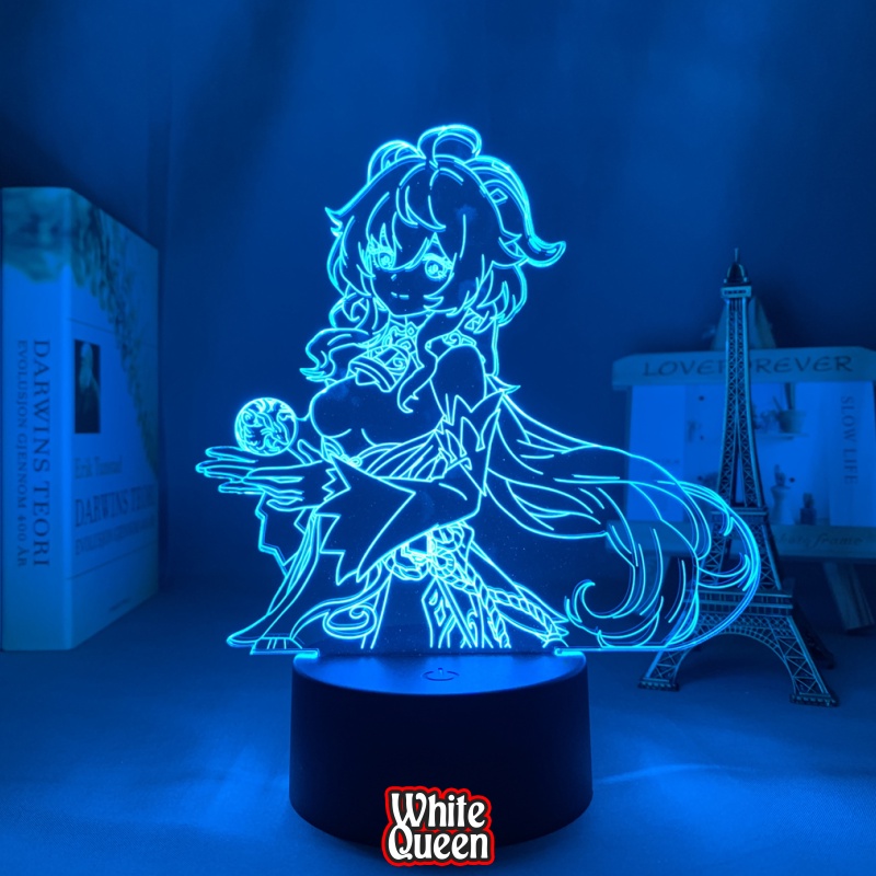 Ganyu lampu Hias led 3D RGB - lampu tidur acrlylic Genshin Impact Ganyu -  Lampu LED Akrilik Anime &