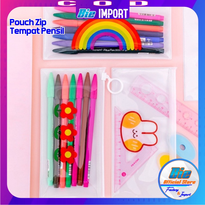 Pouch Tempat Pensil Zip Karakter Cute Premium Impor Best Seller