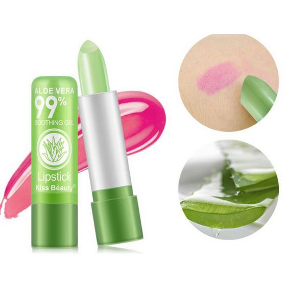 KISS BEAUTY Lipstick Aloe Vera Original Dapat Berubah Warna (Harga 1pcs)