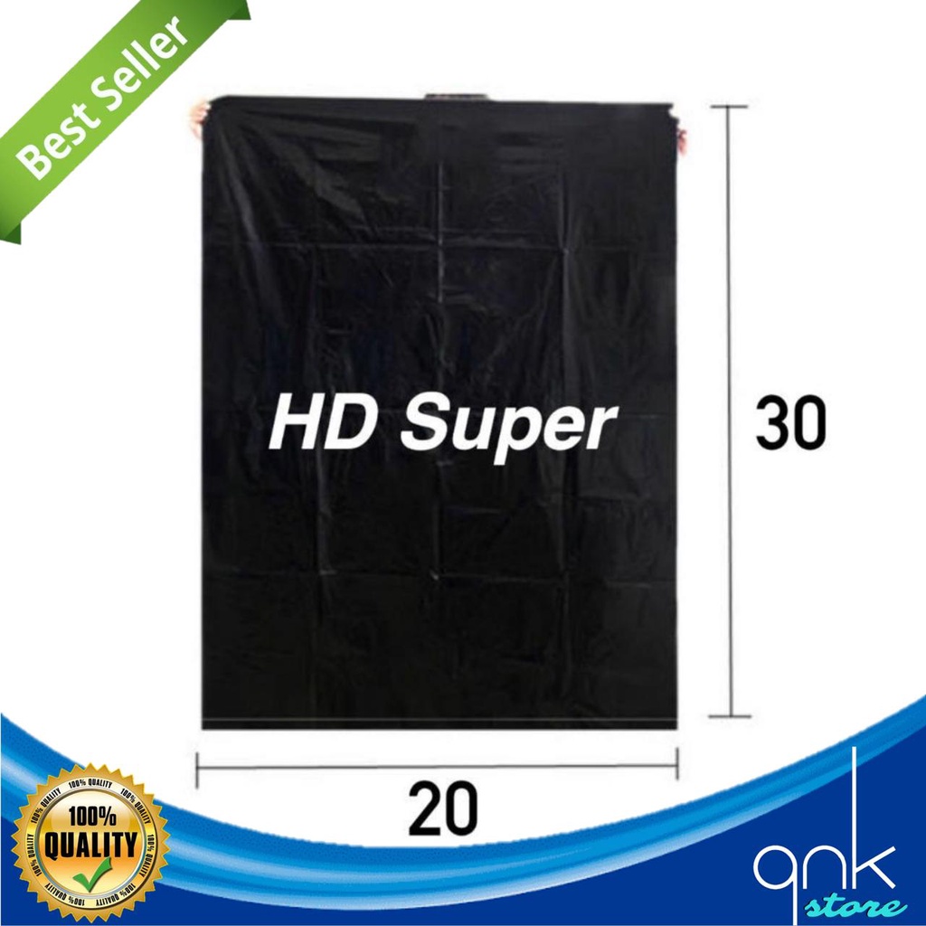 Plastik Packing HD 20cm x 30cm Hitam Tanpa Plong / Tanpa Perekat