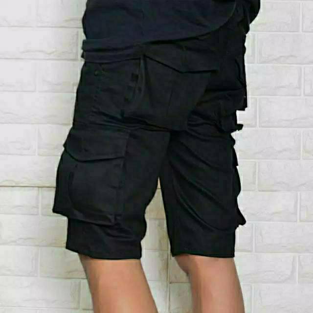 Celana kargo Pria Hitam, Abu tua , Cream