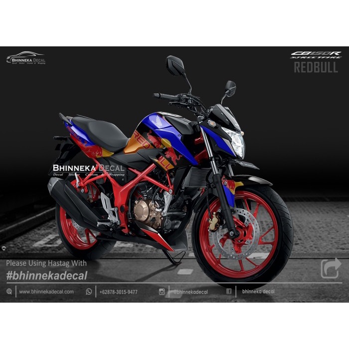 DECAL STICKER CB 150 R BLUE REDBULL-004