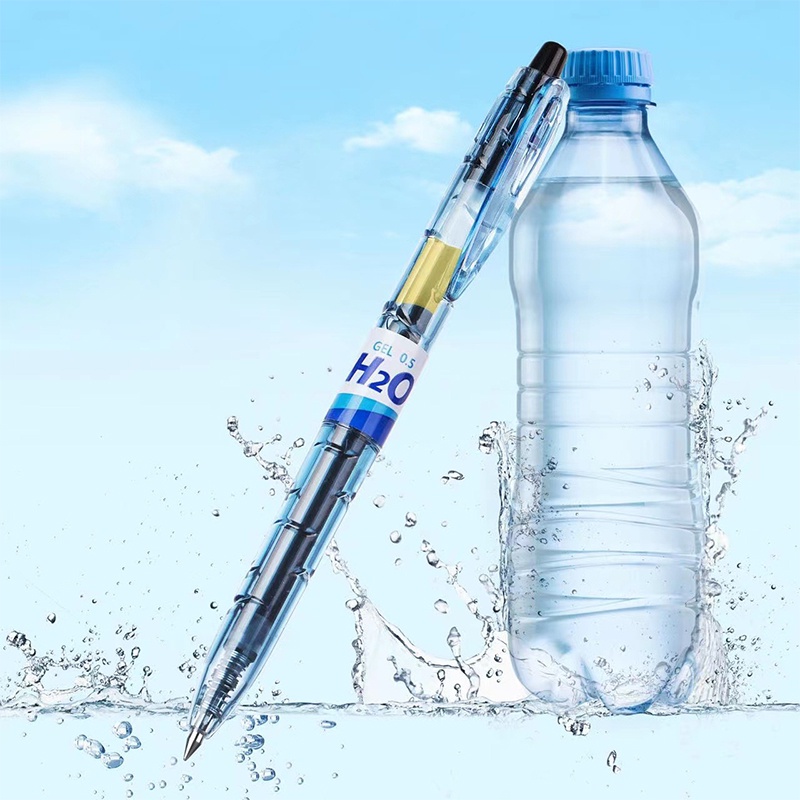 Pulpen Gel 0.5mm Bentuk Botol Air Minum Portable Untuk Pelajar