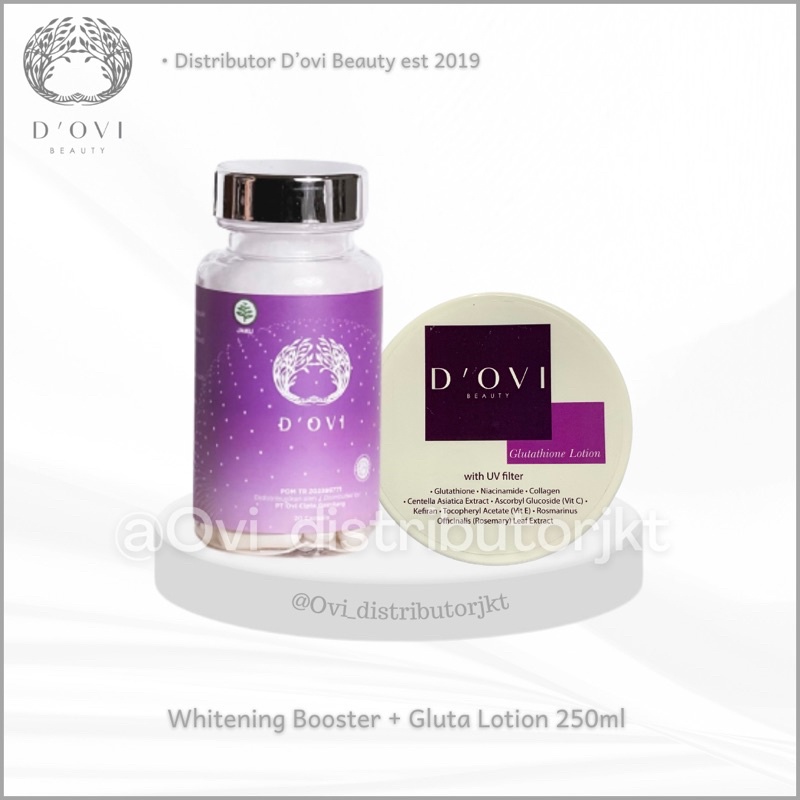 Paket White booster + Whitening Gluta Lotion D’Ovi beauty Oviskin