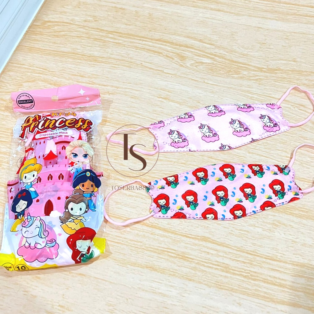 MASKER KF94 ANAK MOTIF SUPERHERO &amp; PRINCESS MASKER KF94 ANAK MOTIF WARNA ISI 10 PCS