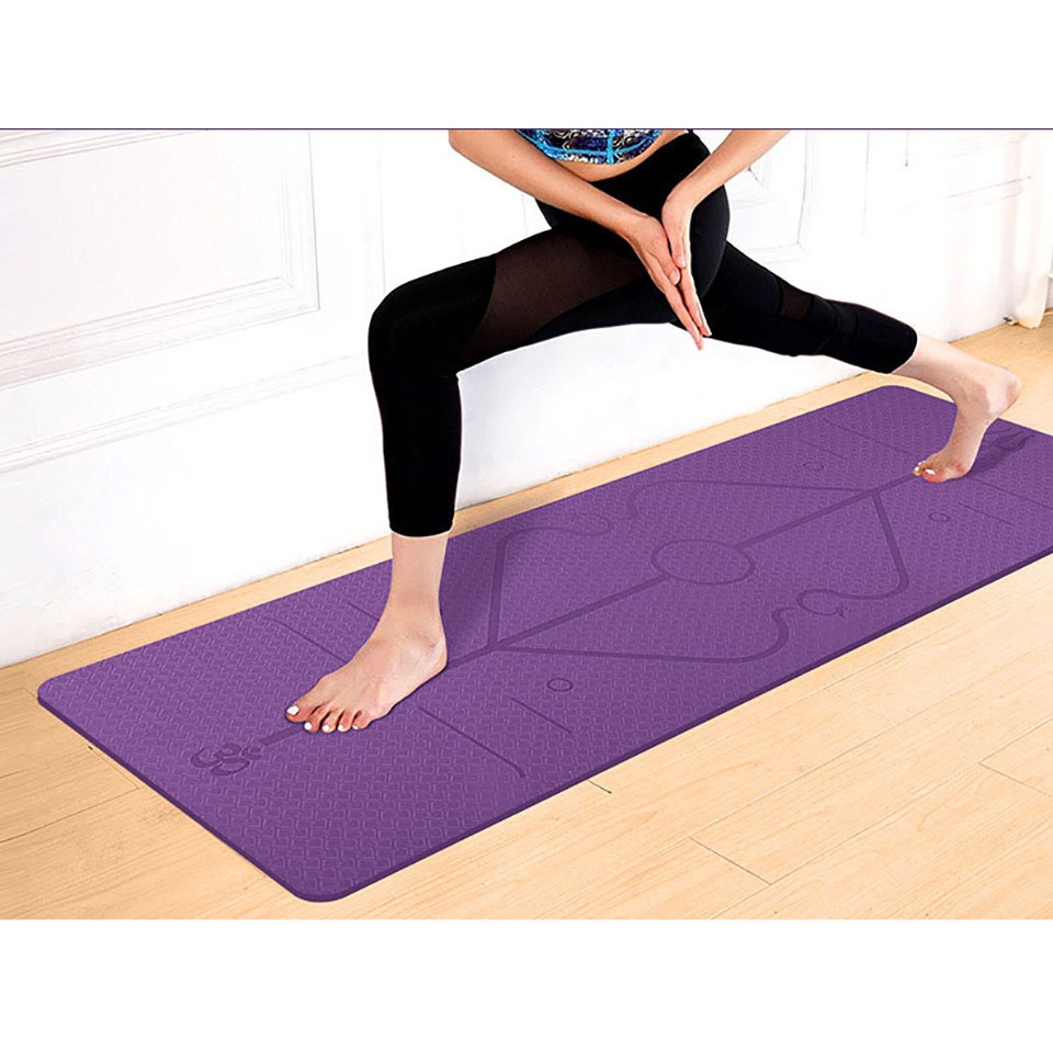 1pc Matras Yoga Bahan Tpe Anti Slip Ukuran 1830x610 X 6mm Untuk Pemula