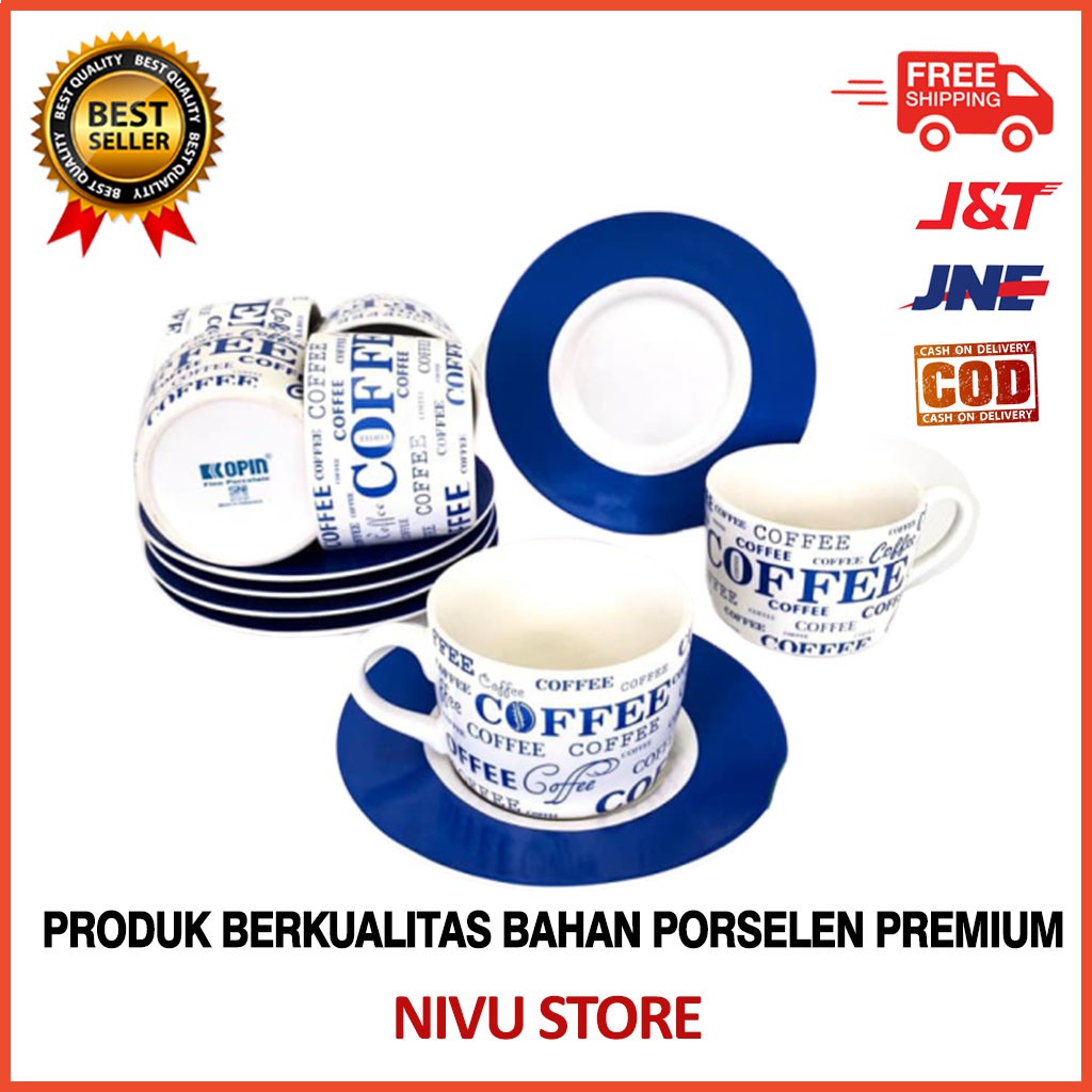 Diskon Cangkir Set 6 Pasang Full Print Coffee 6 Saucer Alas Biru Cangkir Kopi Peralatan Minum Keramik K5y2 neVpRqdtXlmzdk