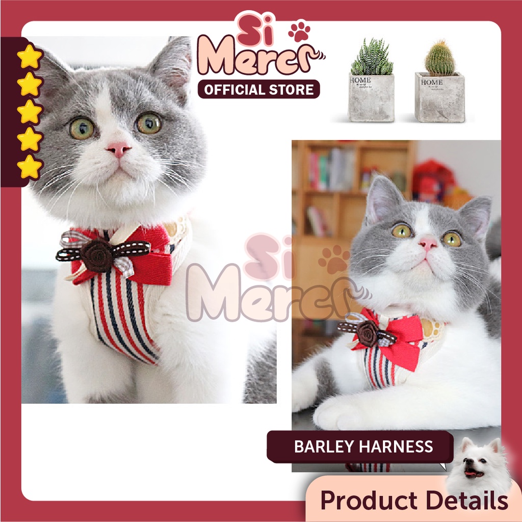 Barley Harness Baju Kucing/ Harness Premium Kucing/ Harness Anjing Kucing / Tali Kucing / Harness Kucing Lucu / Baju Kucing Lucu