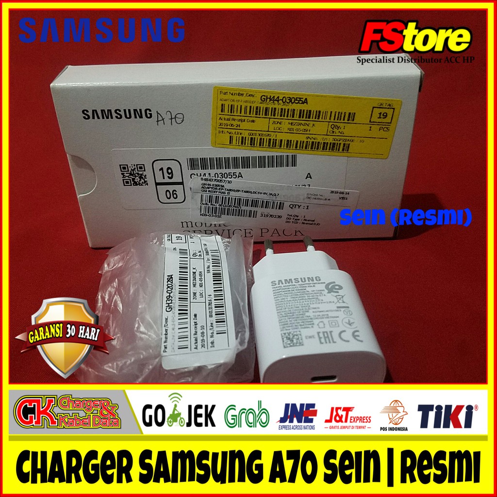 Charger Casan Samsung A70 A80 25 wat Sein Resmi Original