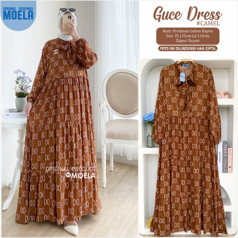Guce Dress Moela / Gamis Katun Premium Rempel Bawah